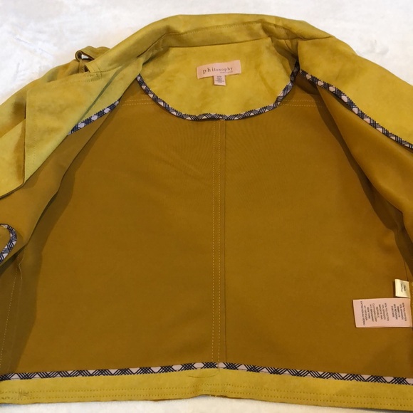 Philosophy Yellow Faux Suede Jacket with Pockets - Picture 4 of 6
